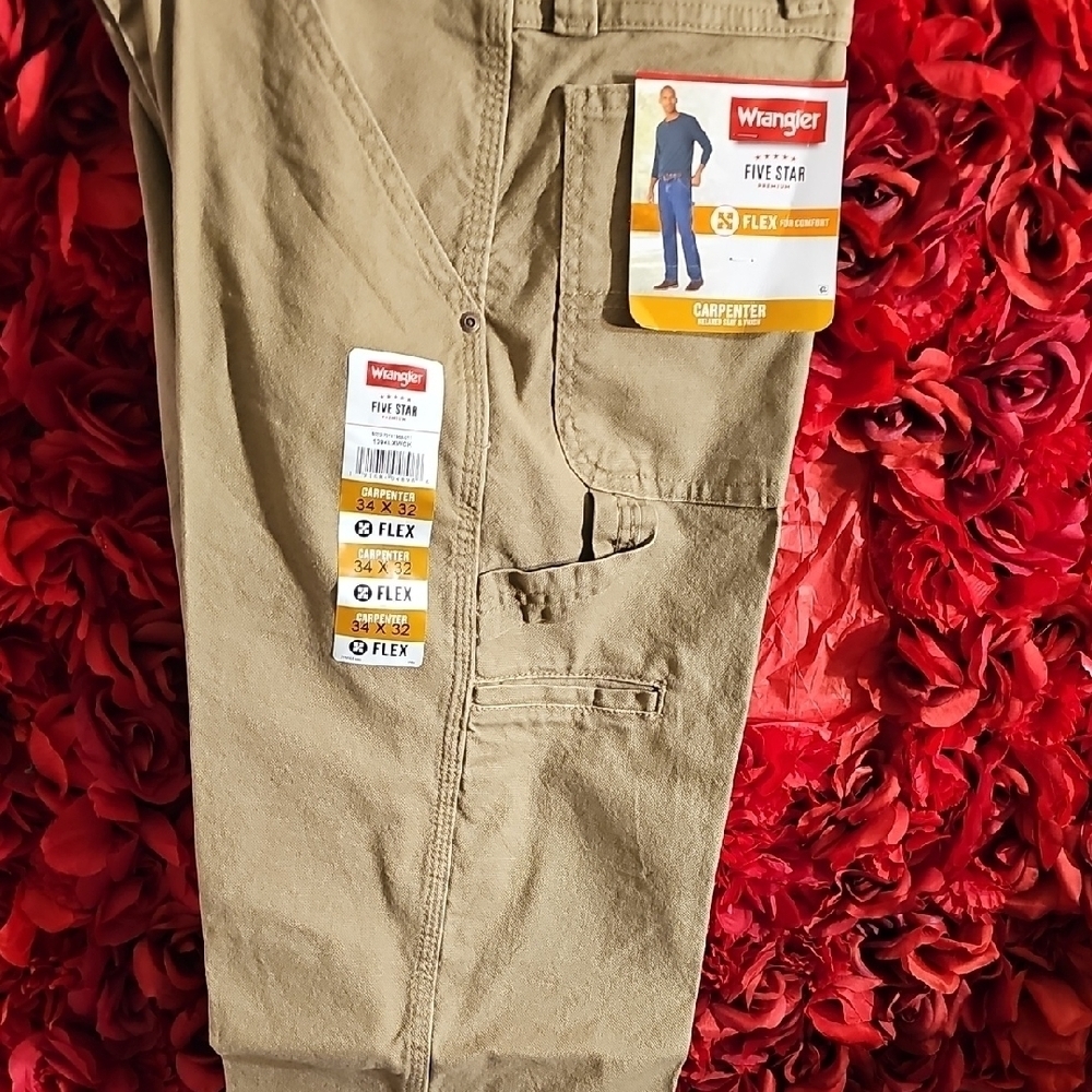 Wrangler NWT Men's Tan Carpenter Pants Size 34 X 32